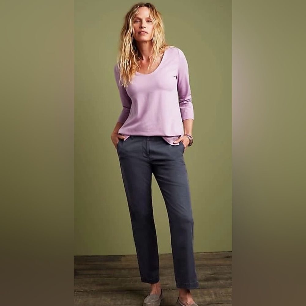 J Jill Relaxed‎ Chino Boyfriend Pants Light Onyx Sz 14 NWT $79